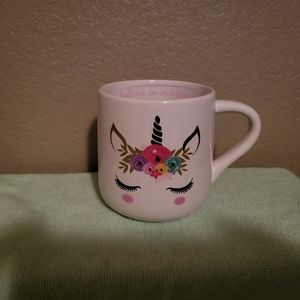 "Believe in Magic" Unicorn with Gold Accents Coffee Mug Tri-Coastal Design New!
